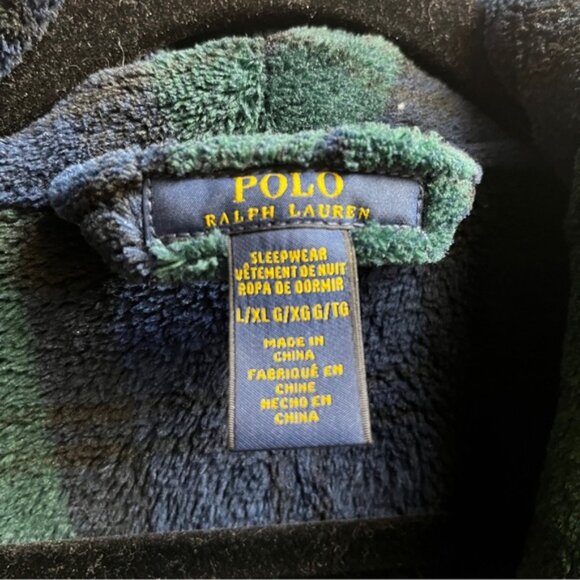 Polo Ralph Lauren microfiber soft Plaid Housecoat Robe Sz L/XL - Picture 11 of 14